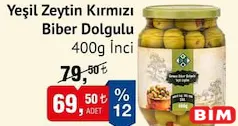 İNCİ YEŞİL ZEYTİN KIRMIZI BİBER DOLGULU 400 G